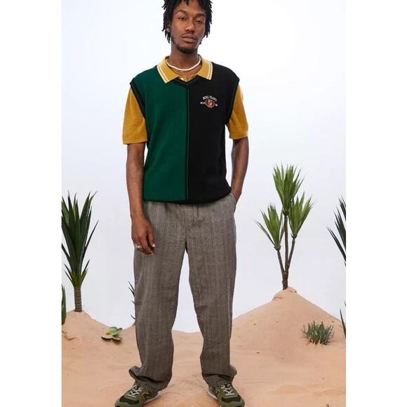 BDG Spliced Sweater Vest green and black Men's Medium - Picture 1 of 6